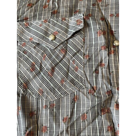 Wrangler Retro Top Women Size XL Floral Pearl Snap Western Rodeo Cowgirl Country - Picture 9 of 16